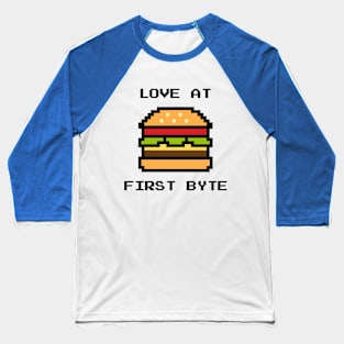 Love At First Byte Burger Baseball T-Shirt